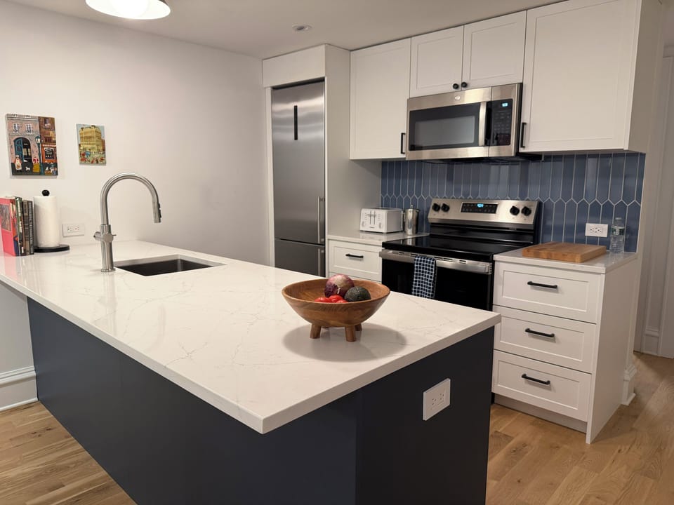 Brand new kitchen with all new appliances, including dishwasher and microwave