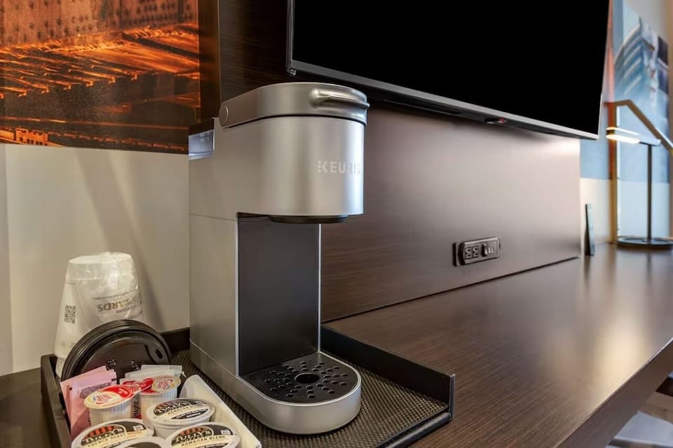 Start mornings right with an in-room Keurig coffee station.