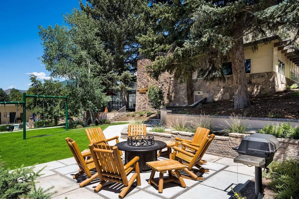 Cook, chat, and linger outside with grill and firepit seating.