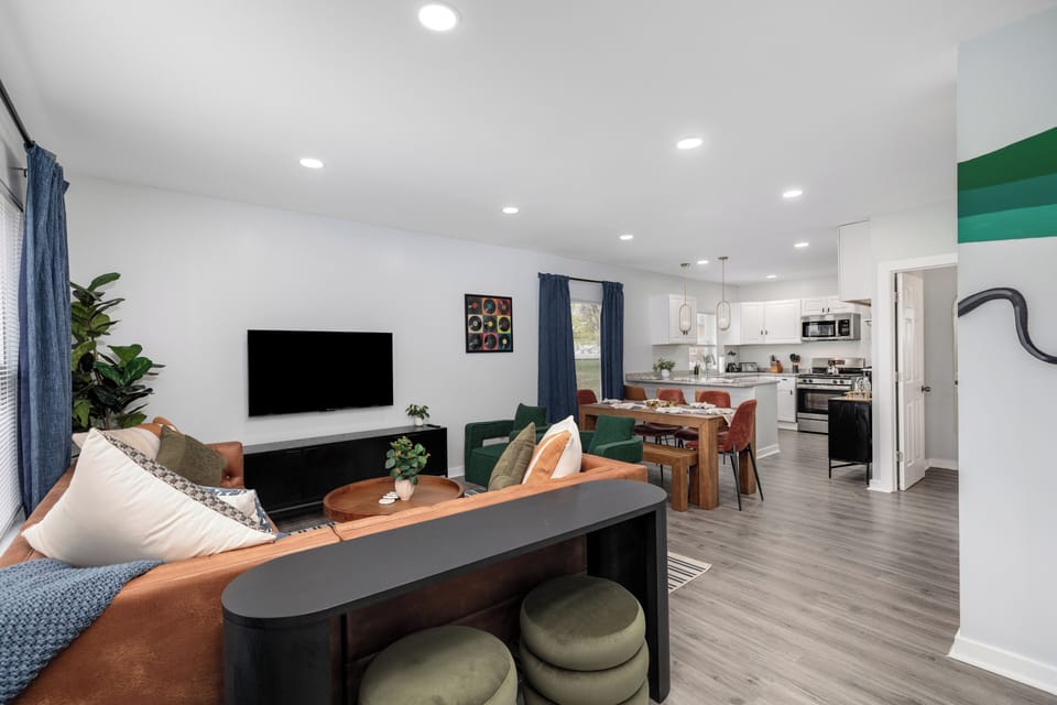 Open-concept living, dining & kitchen — perfect for group gatherings