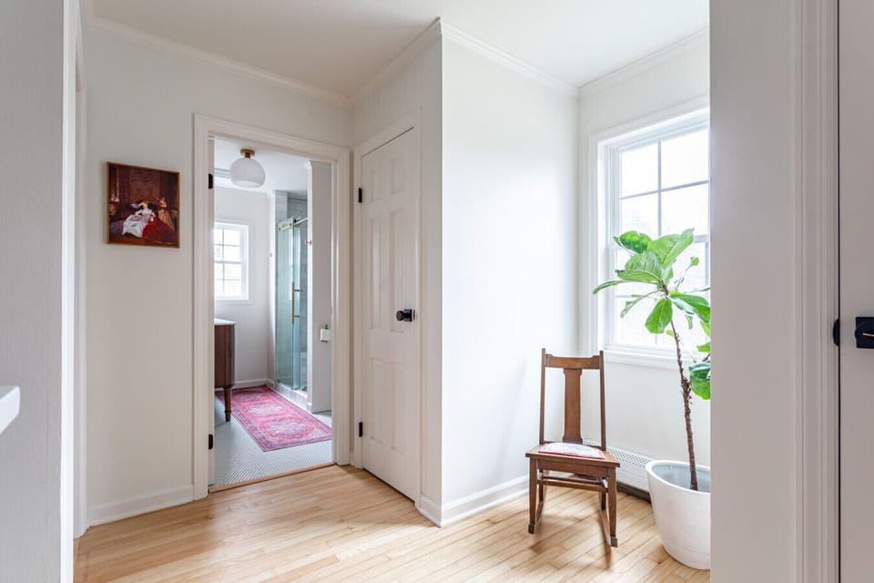 Airy upstairs hallway