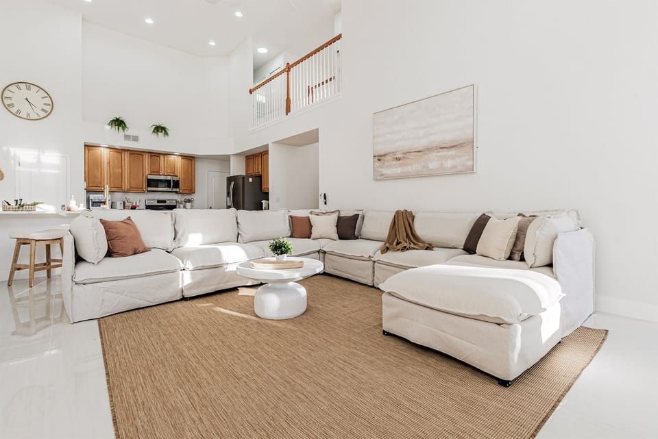 Premium sofa seating for 7–9 guests