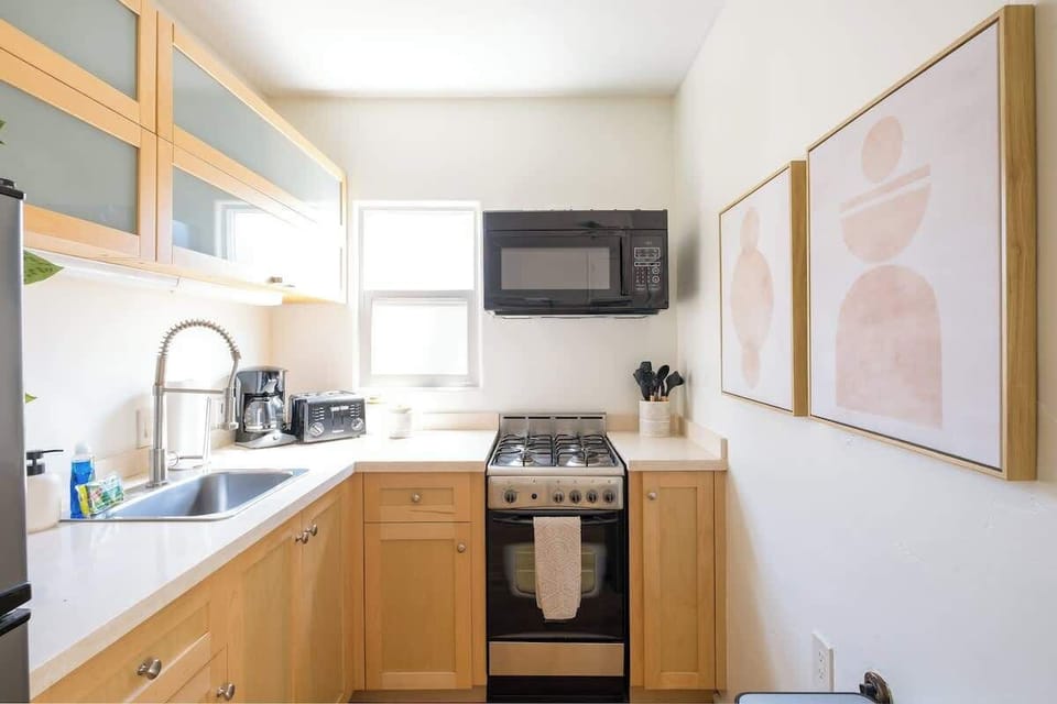 The kitchen comes well equipped with everything you could need