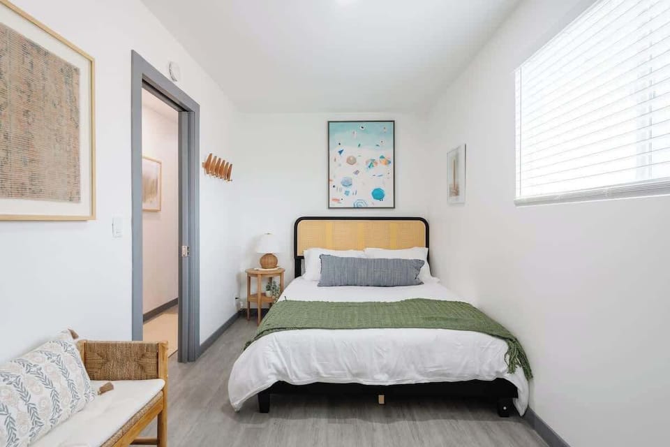 The bed comes topped in soft, hotel-quality bedding for a perfect night’s sleep