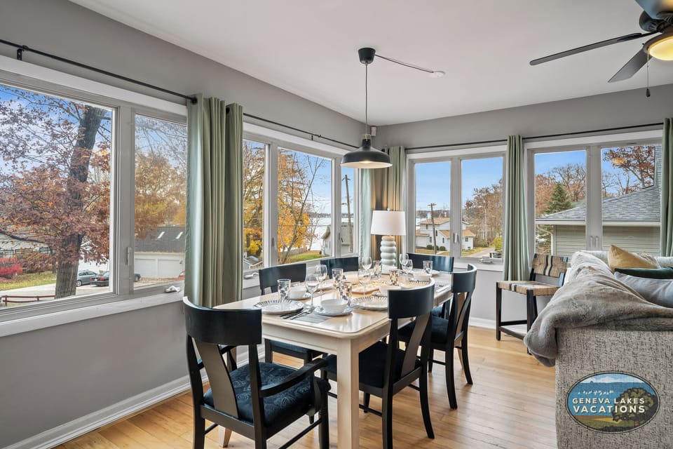 Dining table seats 6