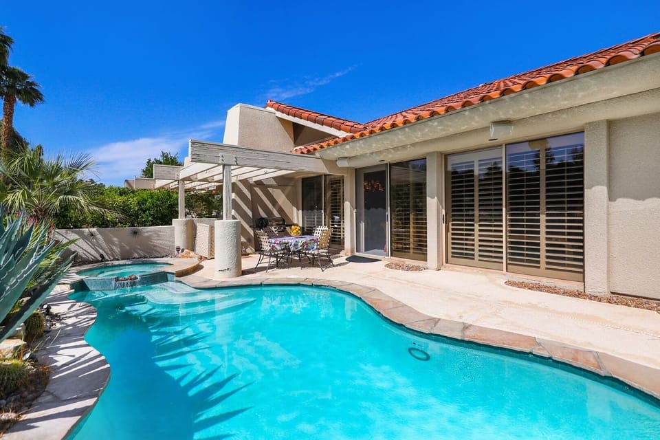 Enjoy the private pool and spa