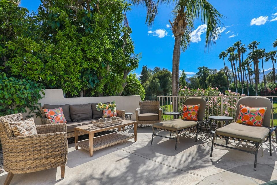 Coffee on the patio and enjoy the sun or shade under citrus trees
