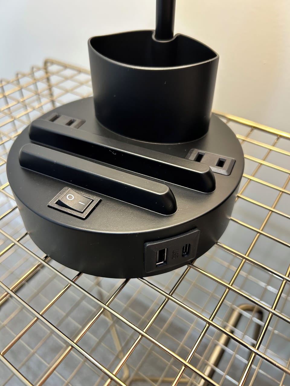 Primary bedroom lamps with extra electric and USB connections.