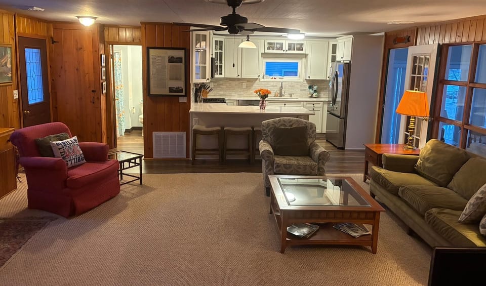 living room and kitchen