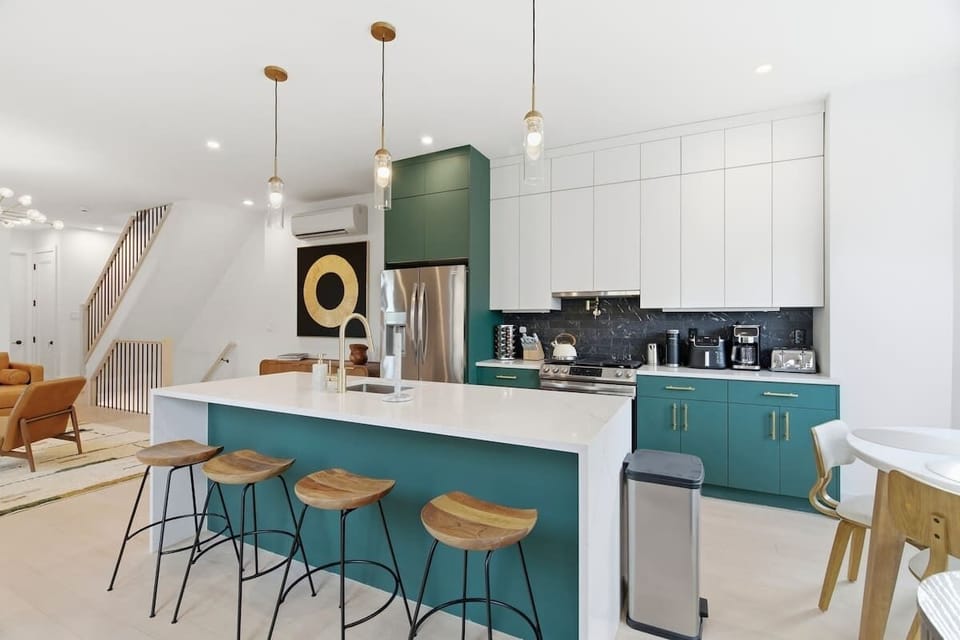 Open and modern kitchen with all you need to cook delicious meals