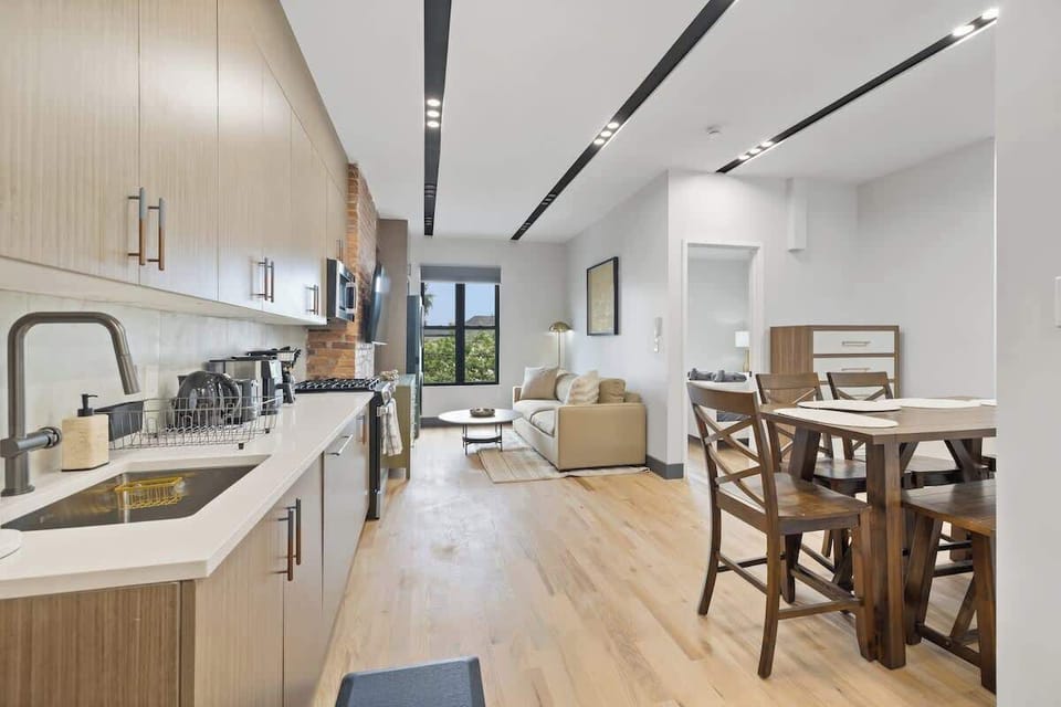 Ample counter space for meal prep and serving.