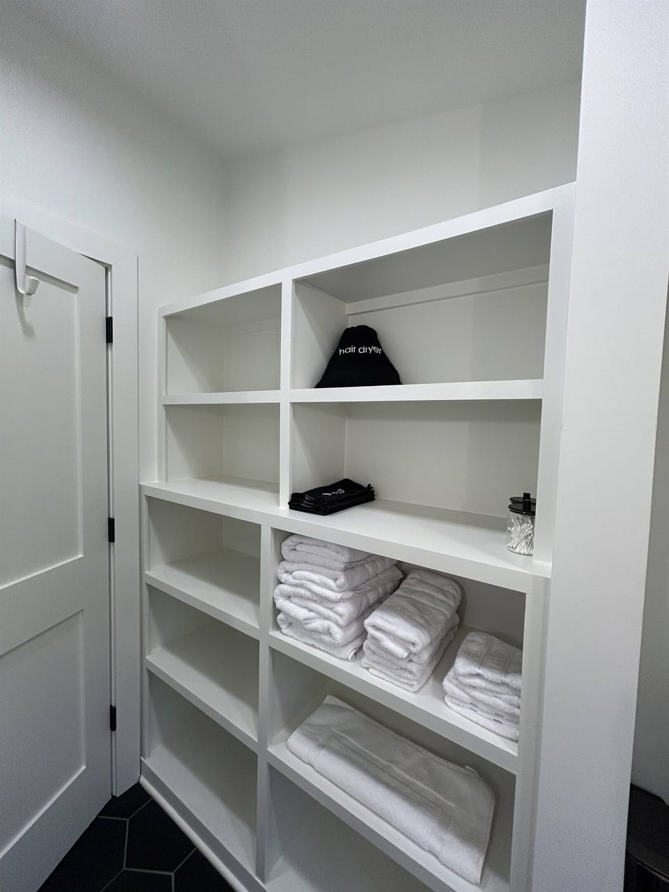 Upstairs bathroom storage