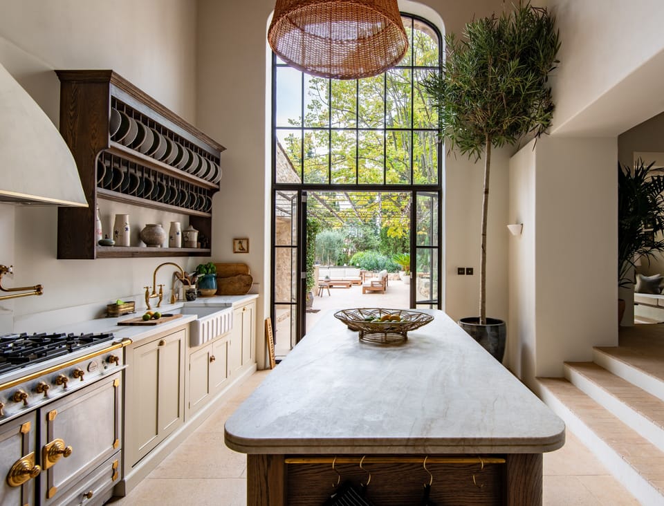 Double height kitchen to capture provencal light 