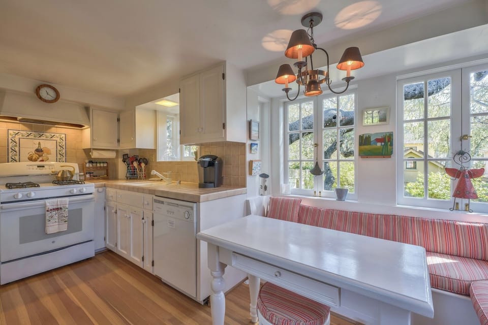 Adorable Kitchen with Corner Banquet Seating