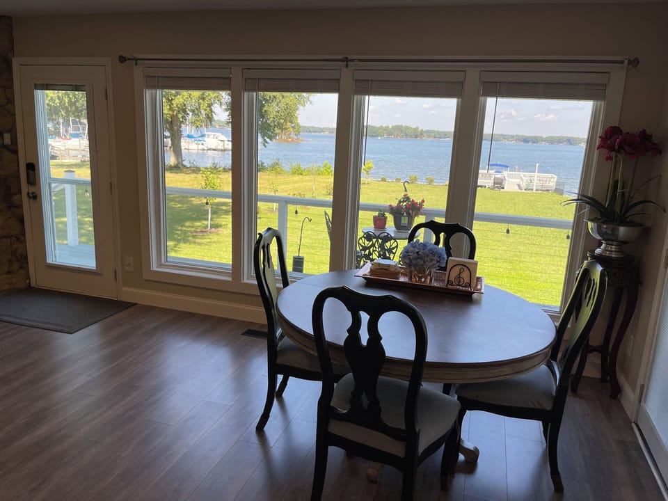 Dinning table with gorgeous Lake Norman view