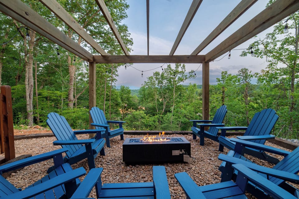 Gather around the outdoor fire pit for cozy evenings filled with warmth and conversation. Perfect for roasting marshmallows, sharing stories, and enjoying the peaceful cabin atmosphere under the stars.