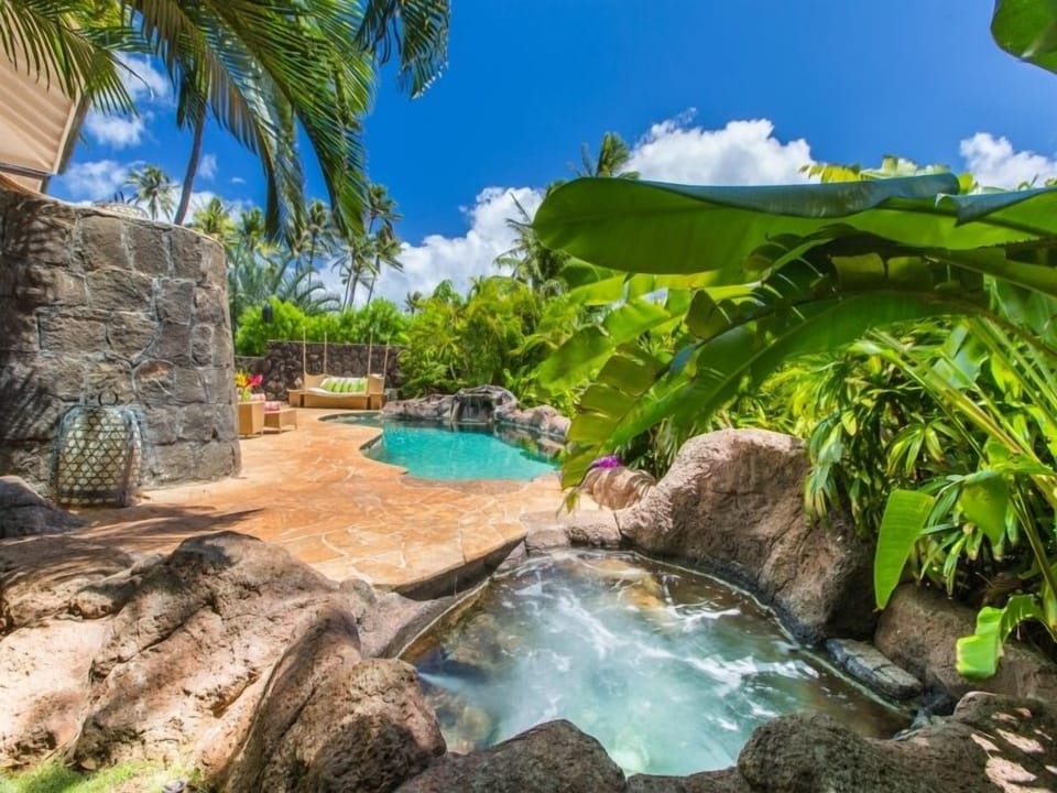 A tranquil spa and pool setting, perfect for unwinding in complete privacy.