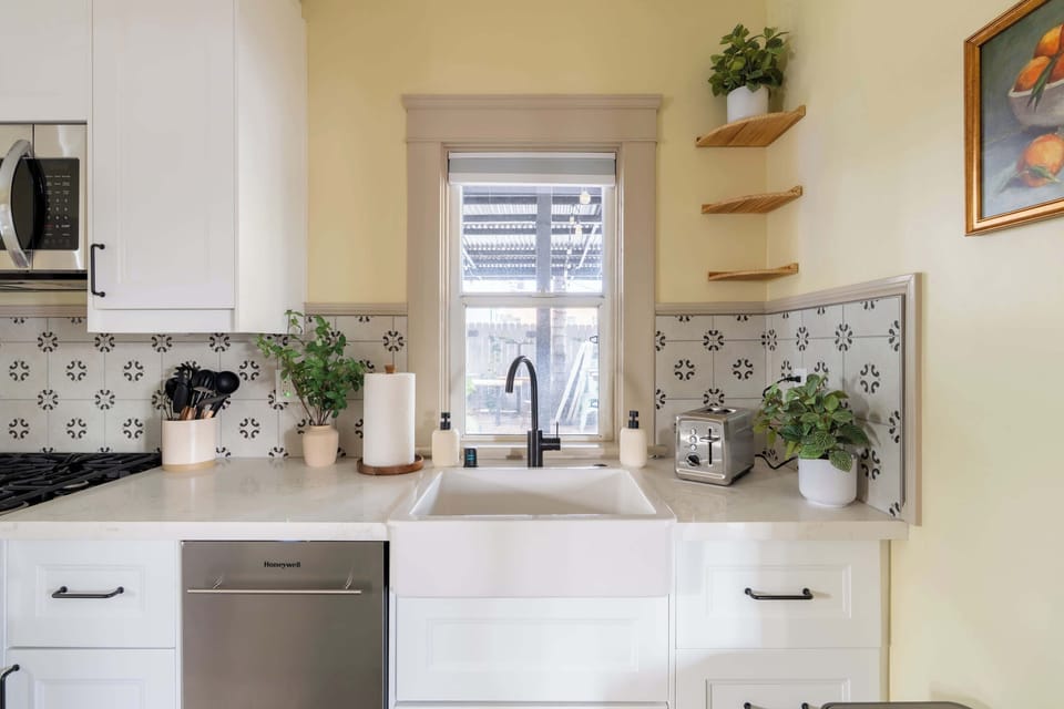 Fresh, renovated kitchen with clean, modern finishes
