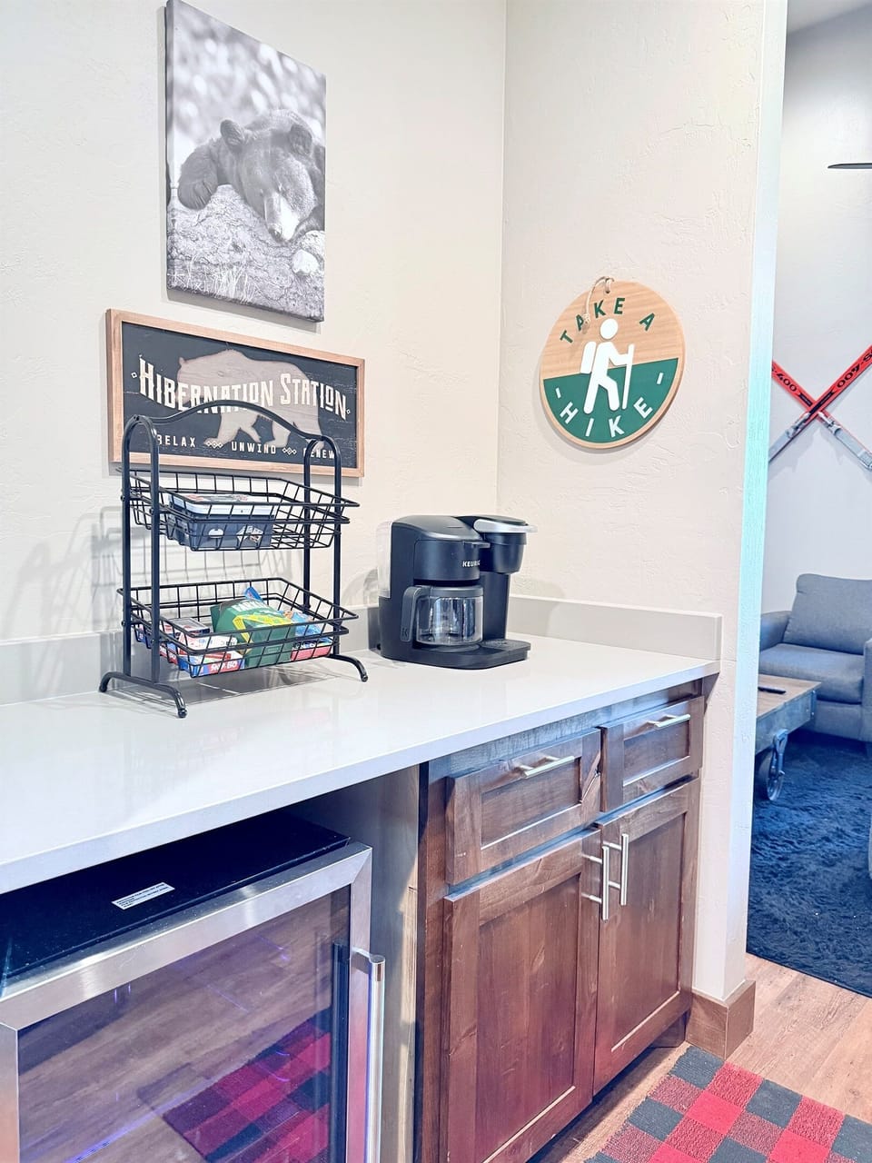 5) In-room mini fridge and prep area for added convenience