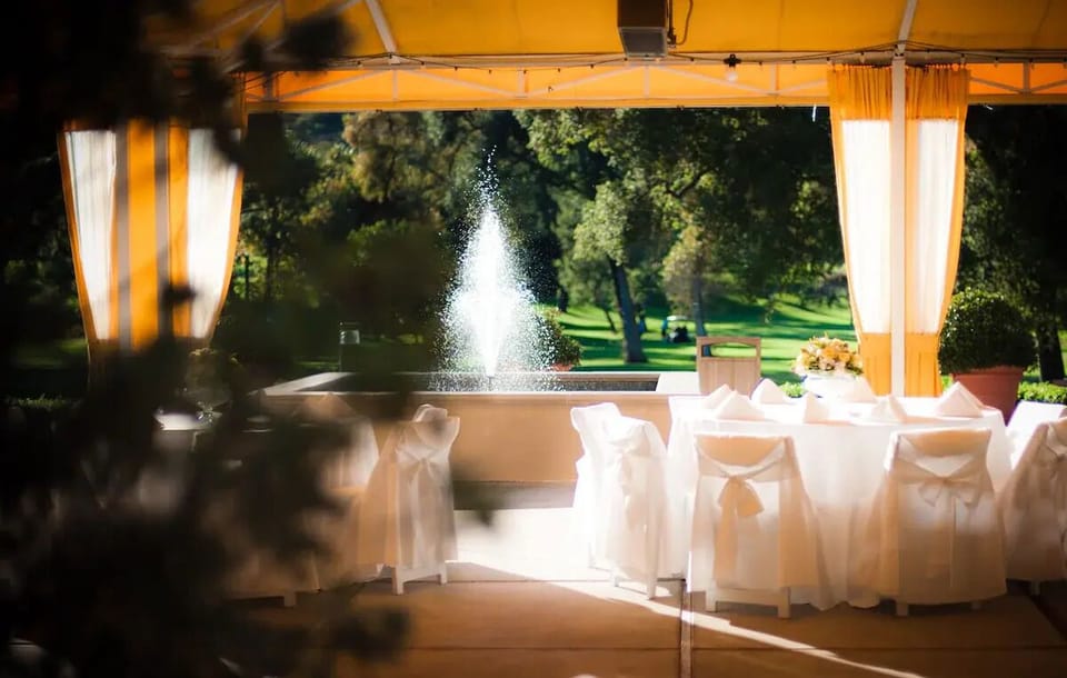 Outdoor banquet area
