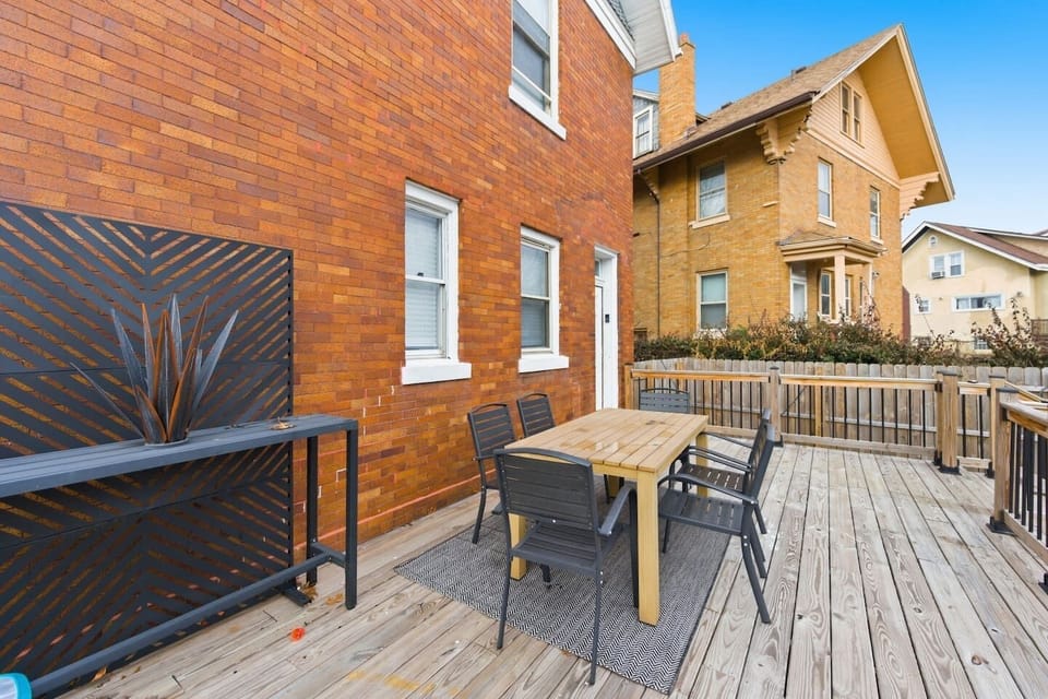 Relaxing backyard seating space