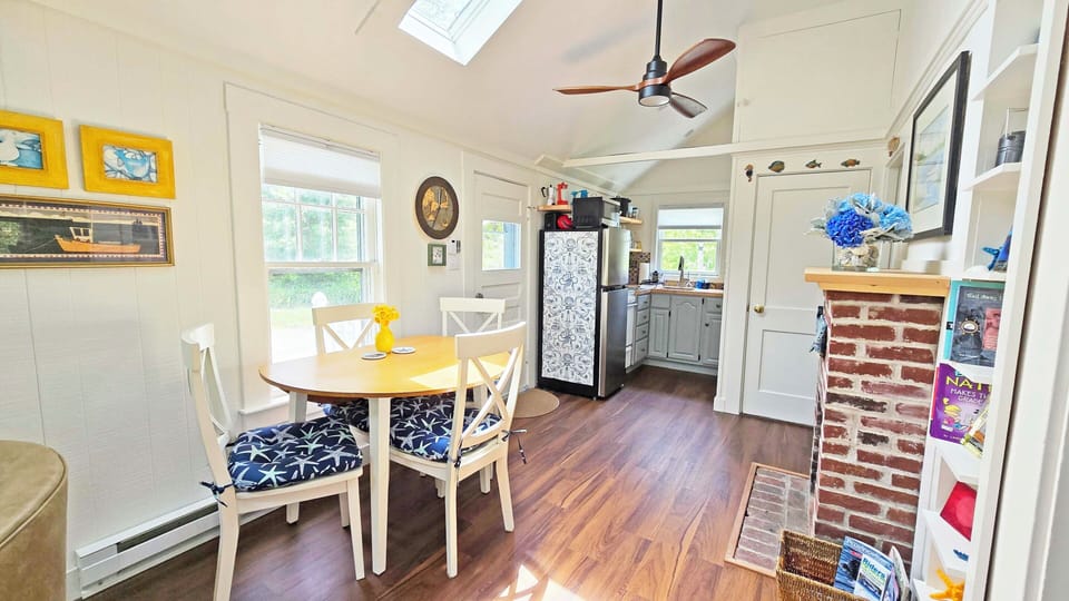 Dining table accommodates four