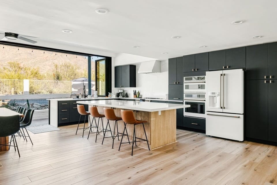 Unobstructed mountain views from the kitchen sink