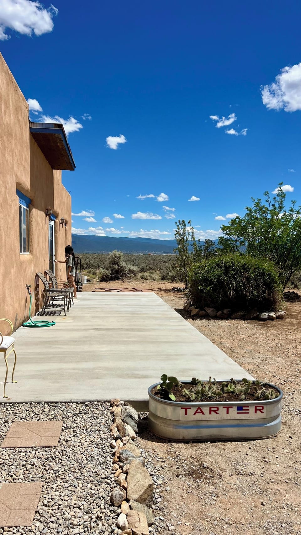 Back patio. Our backyard has no fence and open high desert/mesa views. 