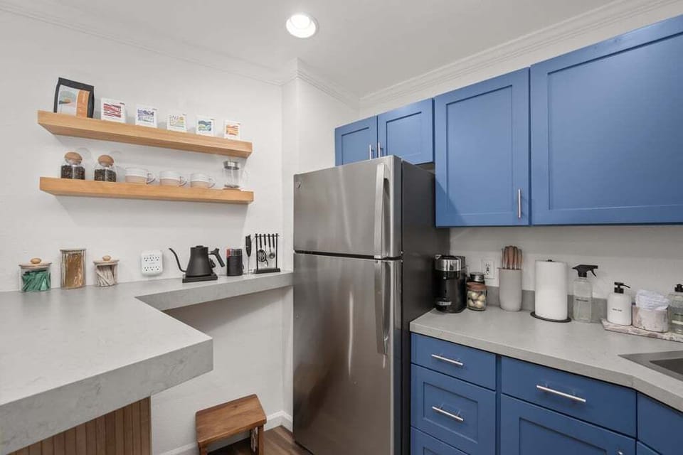 Our kitchen has a large assortment of tea and local coffee. 