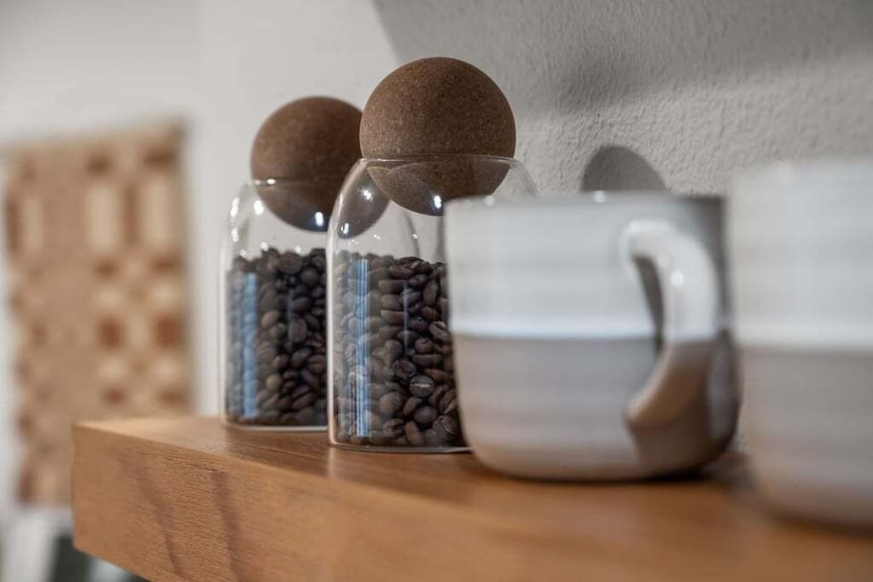We have fresh local coffee beans and a coffee grinder for a fresh cup! 
