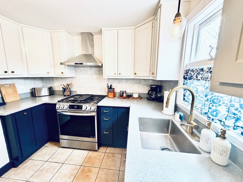 Newly remodeled kitchen featuring brand-new stainless steel appliances