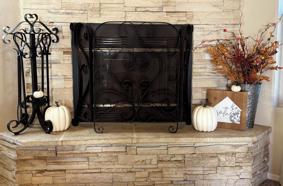 Main living area fireplace