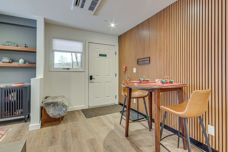 Dining Area | Walnut Dining Table | Dishware/Flatware Provided