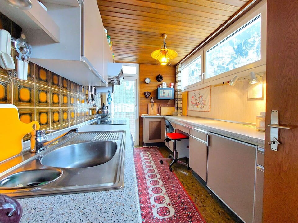 Kitchen, Countertop, Interior Design, Major Appliance, Flooring, Furniture, Kitchen Appliance, Lighting, Kitchen Sink, Floor