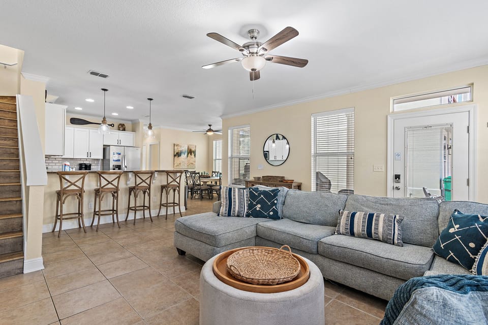 Living room to kitchen view