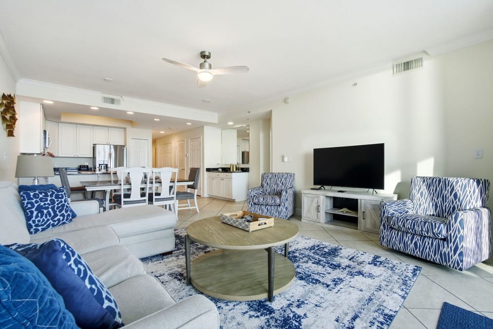 Relax with a movie on the large flat-screen TV