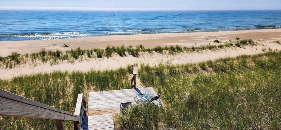 View from the patio and top of the stairs.