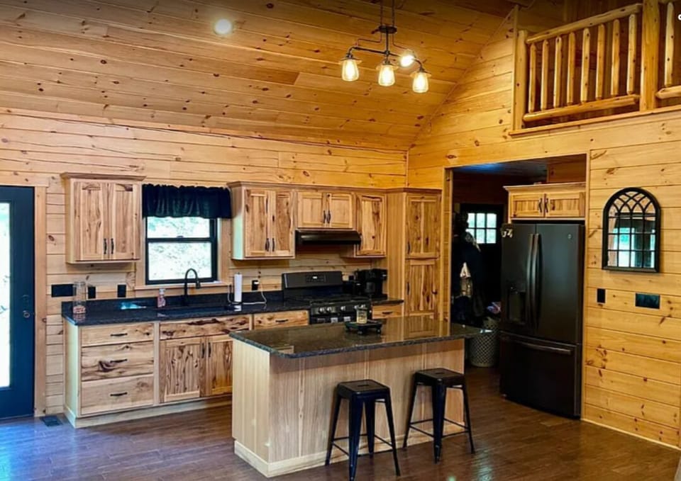 Kitchen and island