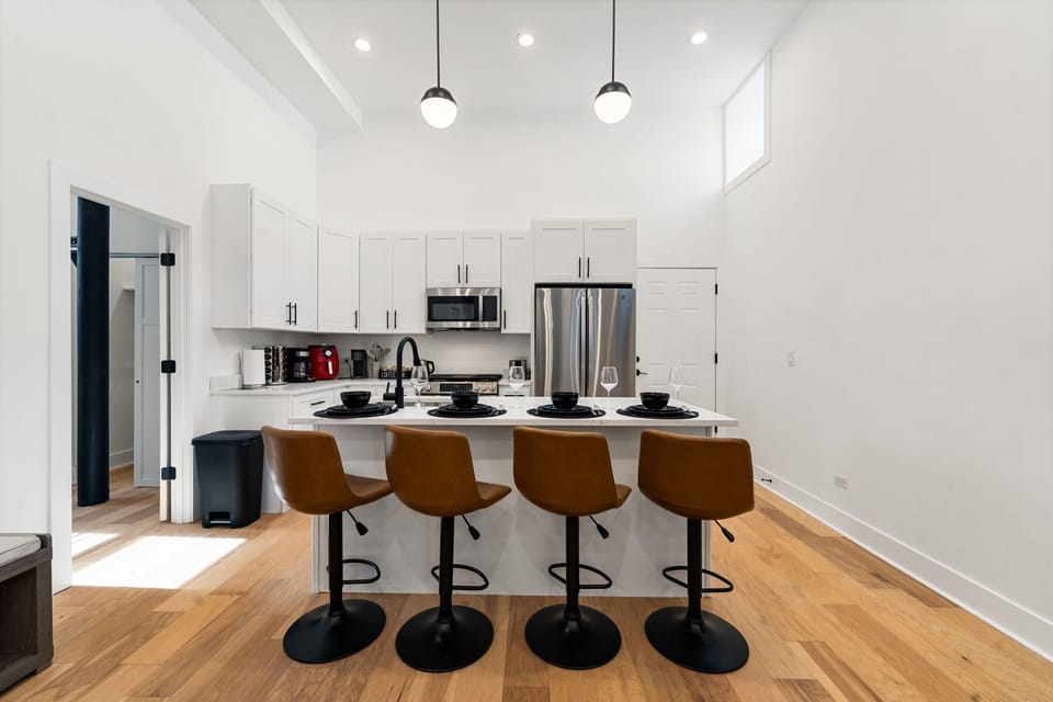 Bright kitchen setup ideal for prepping spreads or casual bites.