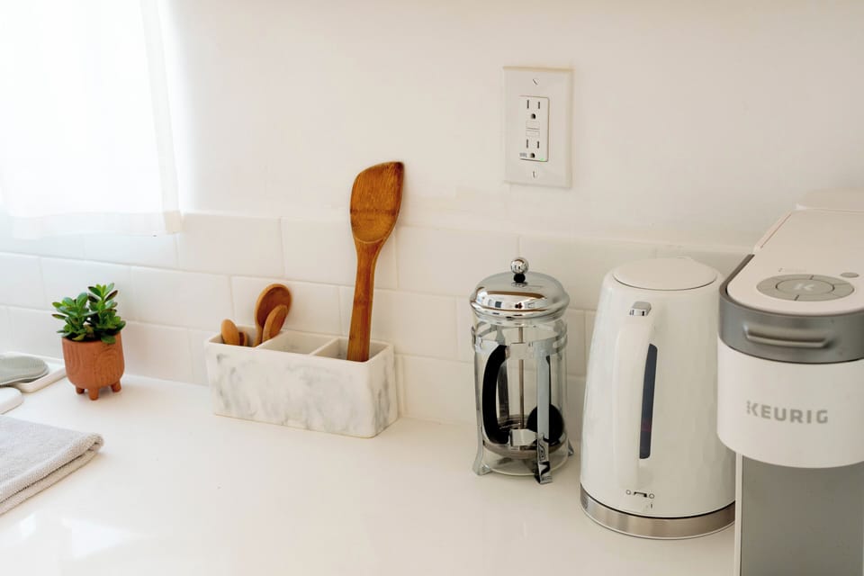 French Press + Water Kettle + Keurig