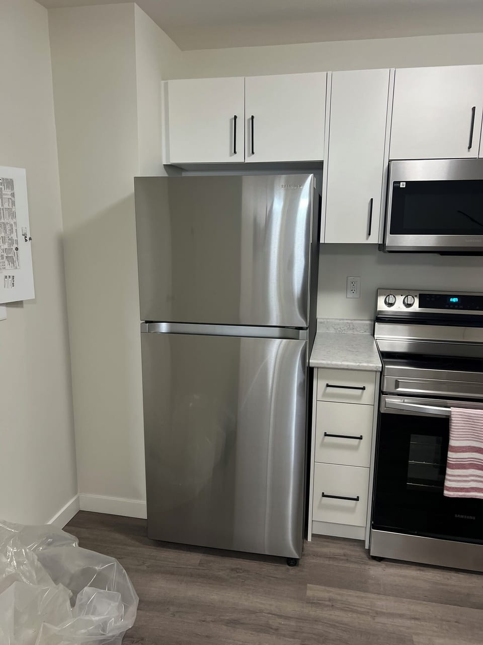 Dishwasher, coffee maker, blender, microwave, stove, refrigerator, freezer