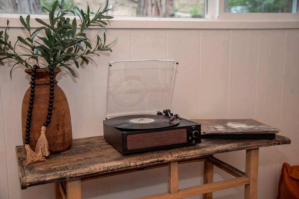 Our newly added record player with the best of the oldies records!