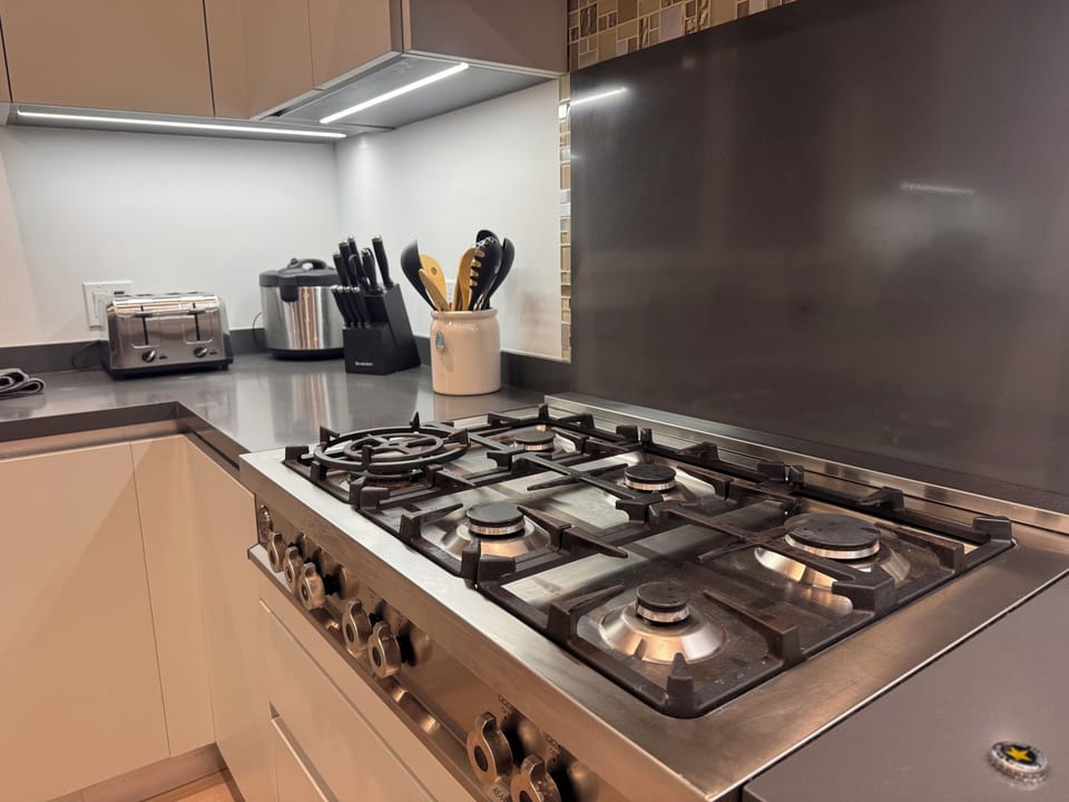 Italian Bertazzoni gas burners for the traveling chef