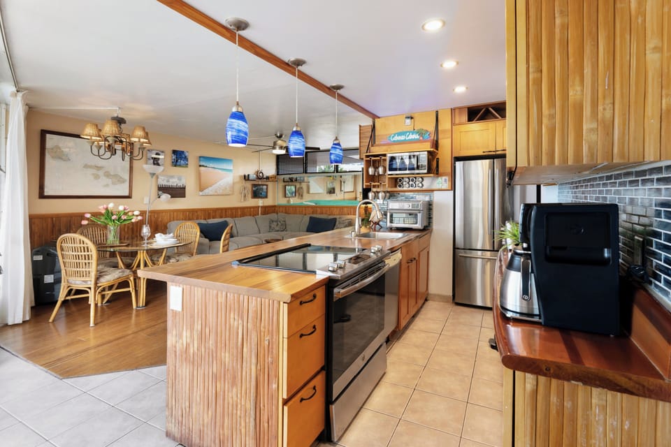 Well-stocked kitchen.