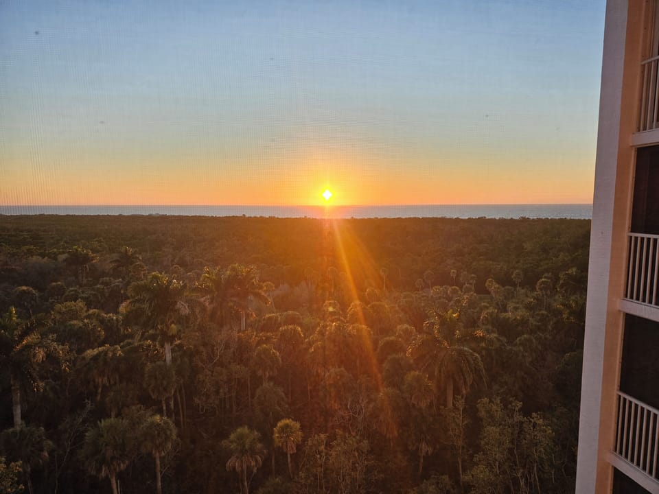 View of the sunset from your balcony
