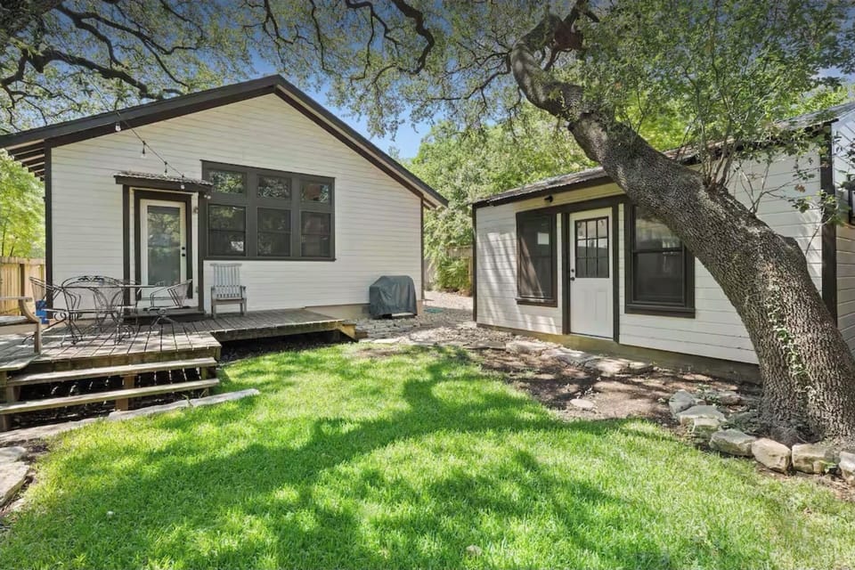 Private Backyard with detached office.