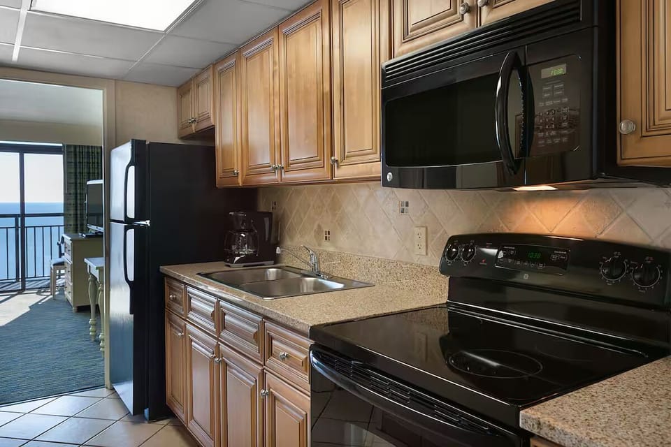Cook vacation favorites with full kitchen, granite counters, and space.