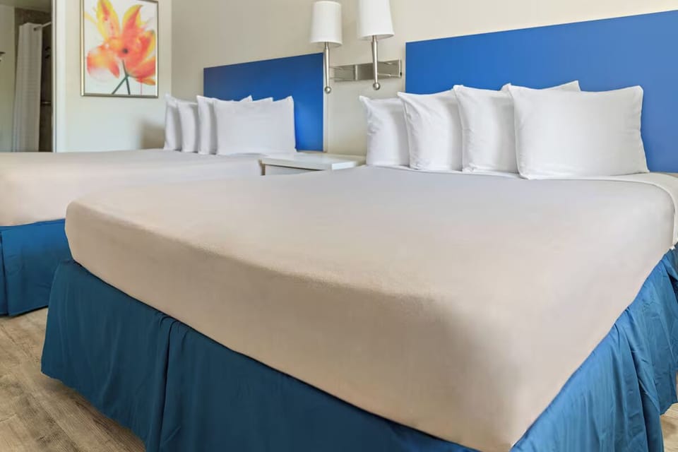 Stretch out after adventures on two freshly made beds.