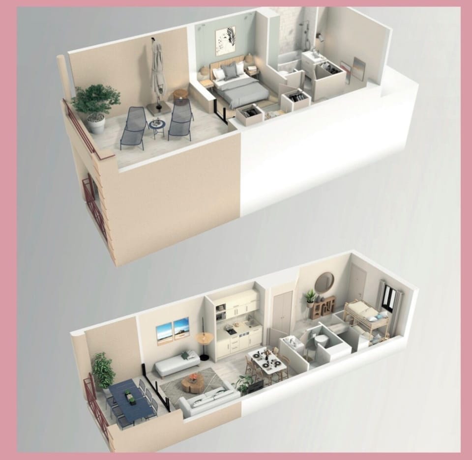 Floor plan of the apartment (furniture is example for the space)