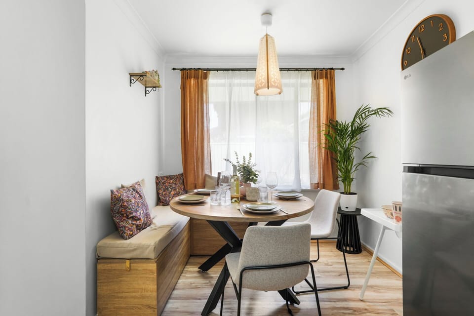 Sunlit dining corner, great for family meals.